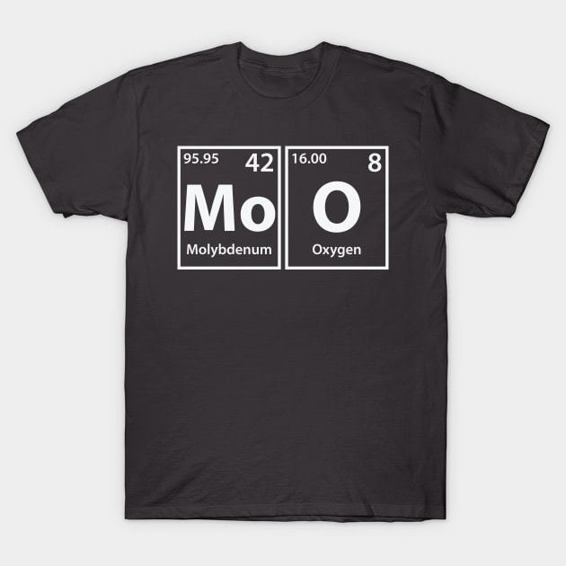 Moo (Mo-O) Periodic Elements Spelling T-Shirt by cerebrands